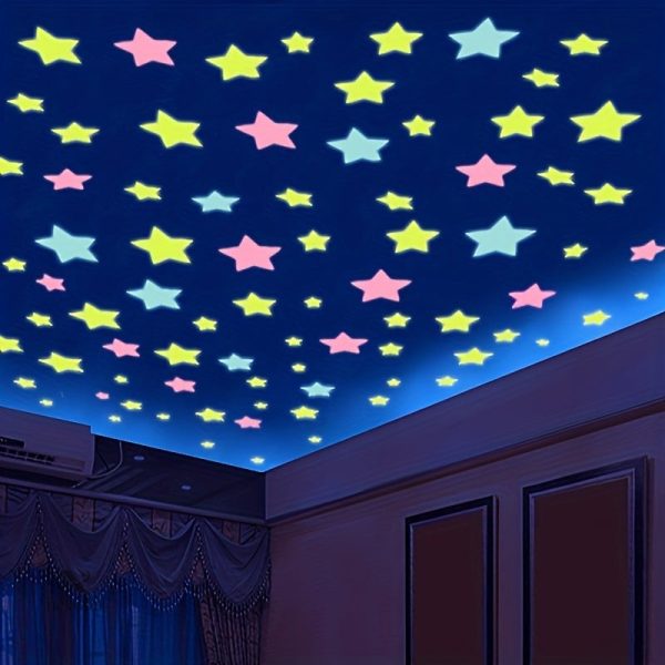 100 stickers muraux lumineux pour chambre d'enfants