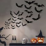 Autocollants 3D chauves-souris pour Halloween, pack de 12