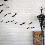 Décorations murales Halloween avec 12 autocollants chauves-souris