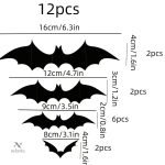 Ensemble de 12 autocollants chauves-souris pour la décoration d'Halloween