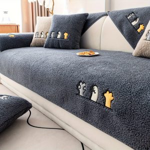 Housse pour canapé en Sherpa doux et confortable