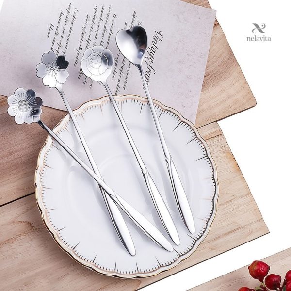 Cuillères en inox pour café et desserts raffinés