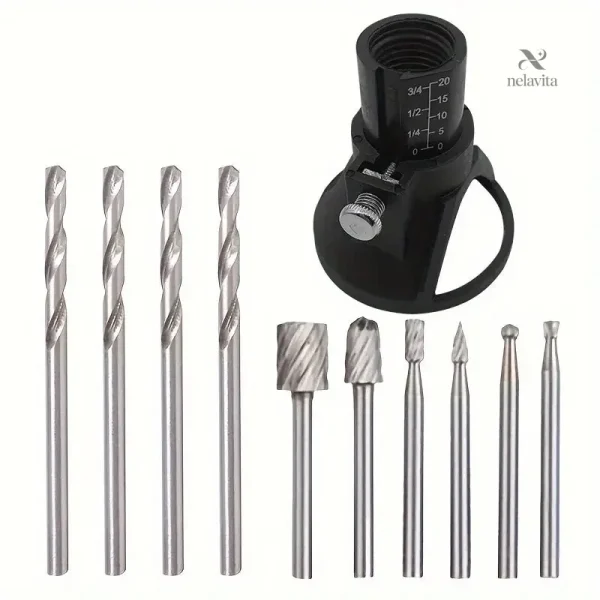Outil rotatif avec guide de découpe ajustable
