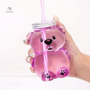 Gobelet ours avec paille pour enfants