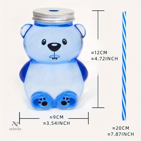 Gobelet amusant en forme d'ours avec paille