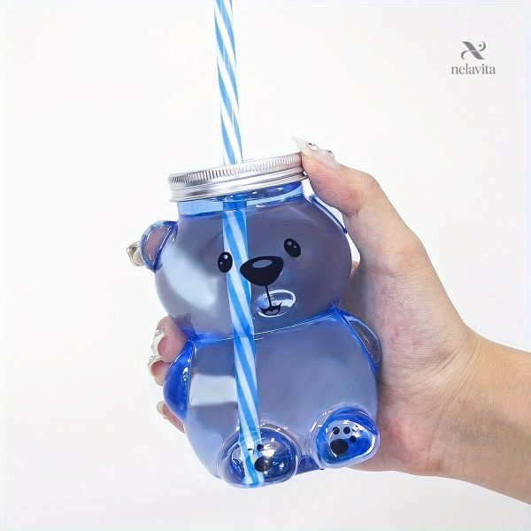 Gobelet en plastique ours avec paille