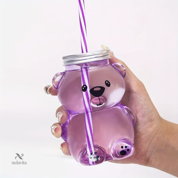 Paille intégrée, gobelet ours pour les petits gourmands