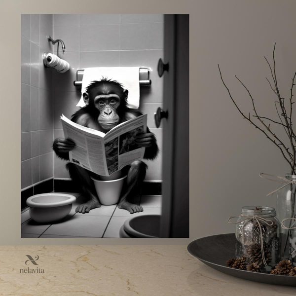 Art mural singe amusant, parfait pour la chambre ou le bureau