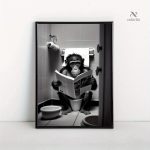 Illustration de singe drôle, style décalé pour votre mur