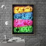 Affiche lumineuse inspirée des jeux vidéo