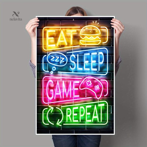 Affiche rétro gaming avec effets lumineux