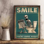Poster humoristique squelette sur fond vintage