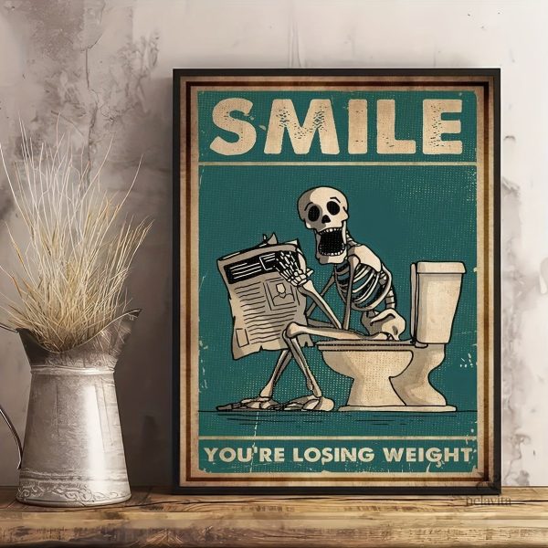 Poster humoristique squelette sur fond vintage