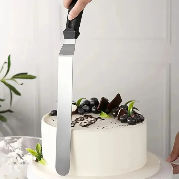 Spatule inox pour pâtisserie, idéale pour mélanger et étaler