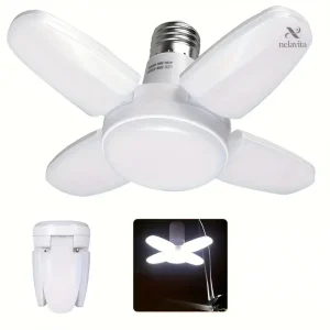 Ampoule LED Plafonnier Pales Repliables 60W Éclairage 360°