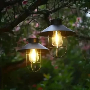 Ampoule LED Vintage Suspendue – Éclairage Ambre Chaud pour Extérieur ou Terrasse – Style Rétro Industriel