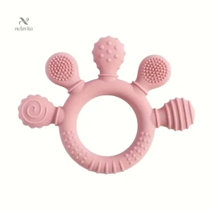Anneau de Dentition en Silicone Doux – Jouet Bébé Sensoriel pour Soulager les Gencives