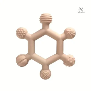 Anneau de Dentition Sensoriel pour Bébé – Jouet d’Éveil Texturé en Silicone Doux