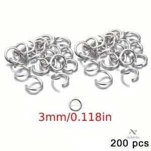 Anneaux de Jonction Métal Argenté – Accessoires de Fabrication de Bijoux DIY, Fermoirs et Chaînes