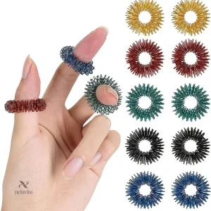 Anneaux de massage acupression pour doigts multicolores