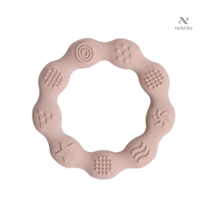 Anneaux sensoriels bébé en silicone – Jouets d’éveil colorés à textures variées pour motricité et dentition