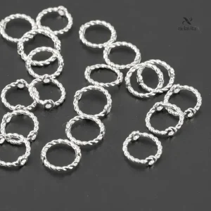 Anneaux Torsadés Dorés et Argentés – Connecteurs Métalliques pour Bracelets, Colliers et Bijoux DIY