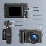 Appareil photo compact 4K avec zoom haute définition