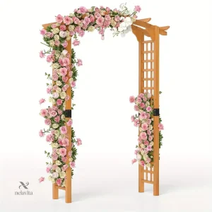 Arche de jardin en bois avec treillis pour plantes grimpantes