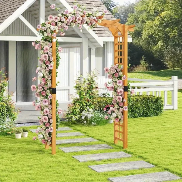 Arche décorative en bois, parfaite pour les plantes grimpantes