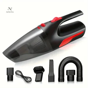 Aspirateur à Main Sans Fil Rose – Compact, Léger et Puissant avec 6 Accessoires – Idéal pour Voiture, Maison et Recoins