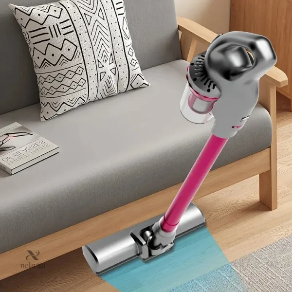 Design rose métallisé de l'aspirateur balai
