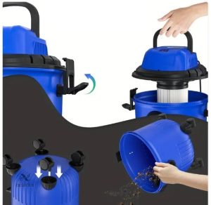 Aspirateur avec tuyau long et roues pivotantes, pratique