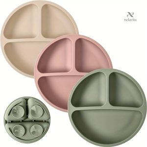 Assiette silicone enfant anti-BPA avec ventouses