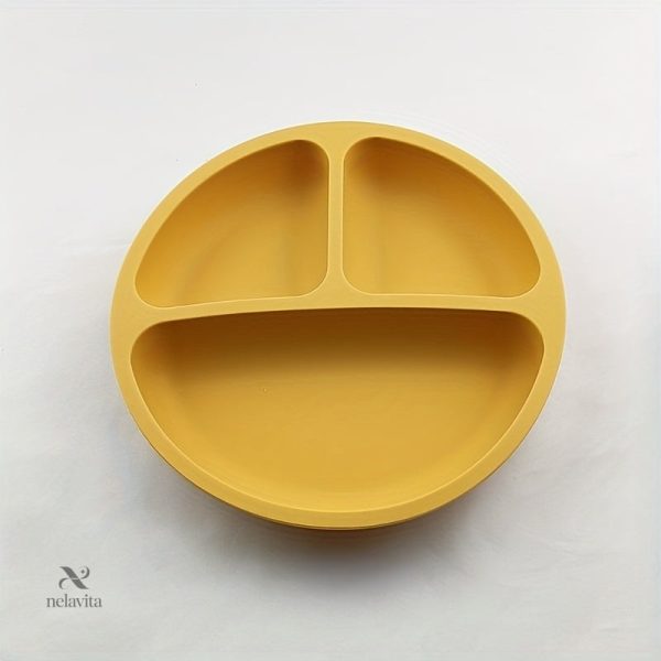Assiette enfant en silicone, design anti-dérapant