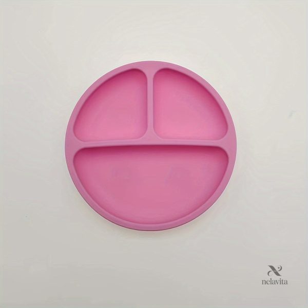 Assiette silicone avec ventouses, idéale pour enfants