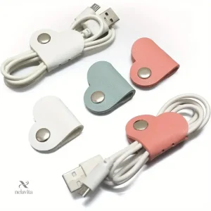 Attaches Câbles en Forme de Cœur - Organisateurs Colorés