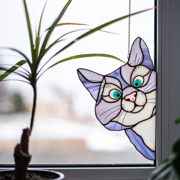 Sticker étanche à motif de chat pour fenêtres