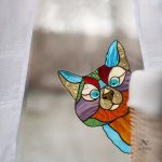 Film adhésif étanche avec motif de chat curieux
