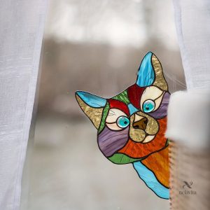 Film adhésif étanche avec motif de chat curieux