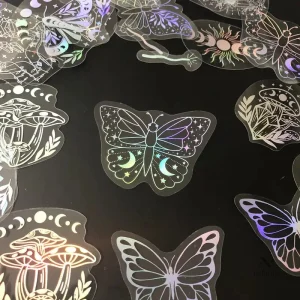 Autocollants holographiques papillon pour ordinateur portable