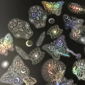 Stickers brillants avec motifs mystiques pour DIY