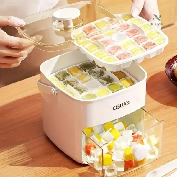 Moule à glaçons colorés avec couvercle pratique