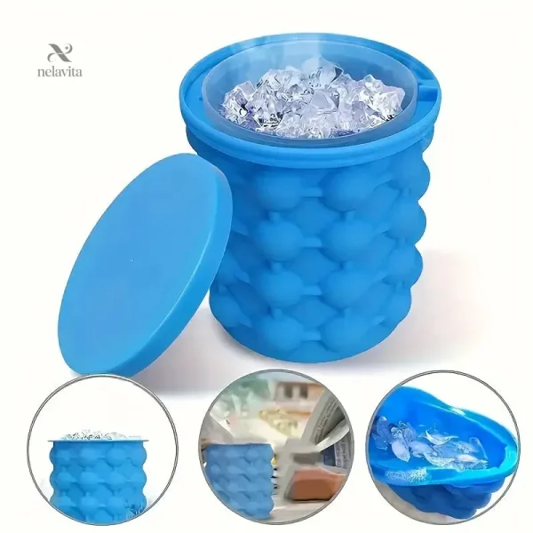 Bac à glaçons en silicone réutilisable avec couvercle