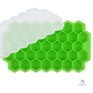 Bac à Glaçons Silicone en Forme de Nid d’Abeille – Moule avec Couvercle Hermétique pour Glaçons Faciles à Démouler