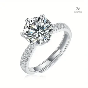 Bague argent femme avec zircon scintillant, bijou élégant