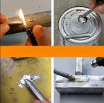 Réparation sans soudure, utilisable avec un briquet