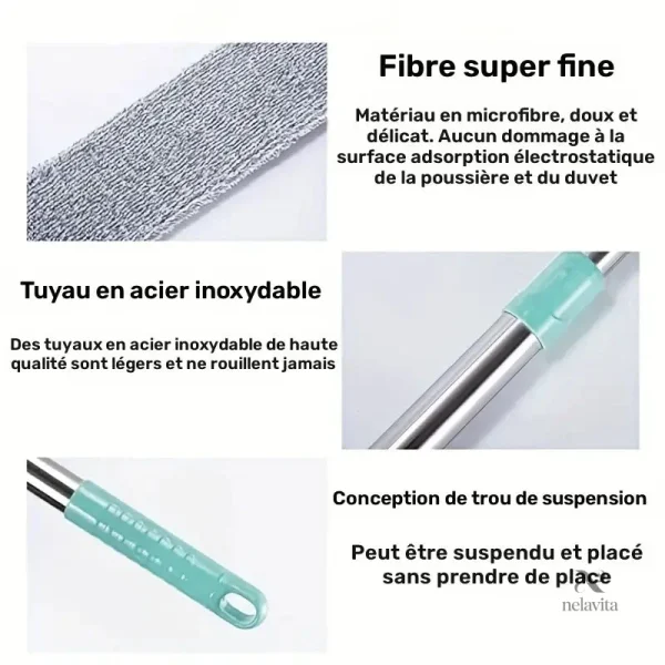 Idéal pour sous les meubles et lits difficiles d'accès