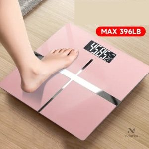 Balance électronique noire avec écran LCD – Pèse-personne haute précision jusqu’à 180 kg (396 lb)