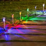 Balises solaires LED multicolores pour jardin et allée