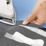 Couture sans fil avec bande thermocollante blanche
